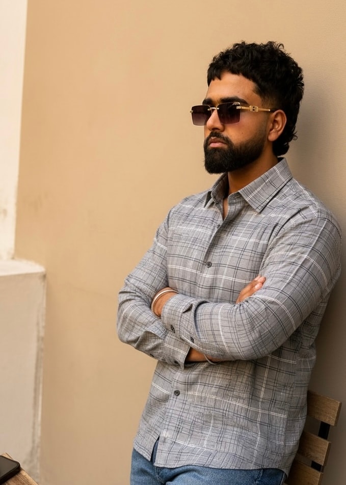 Check Design Shirt